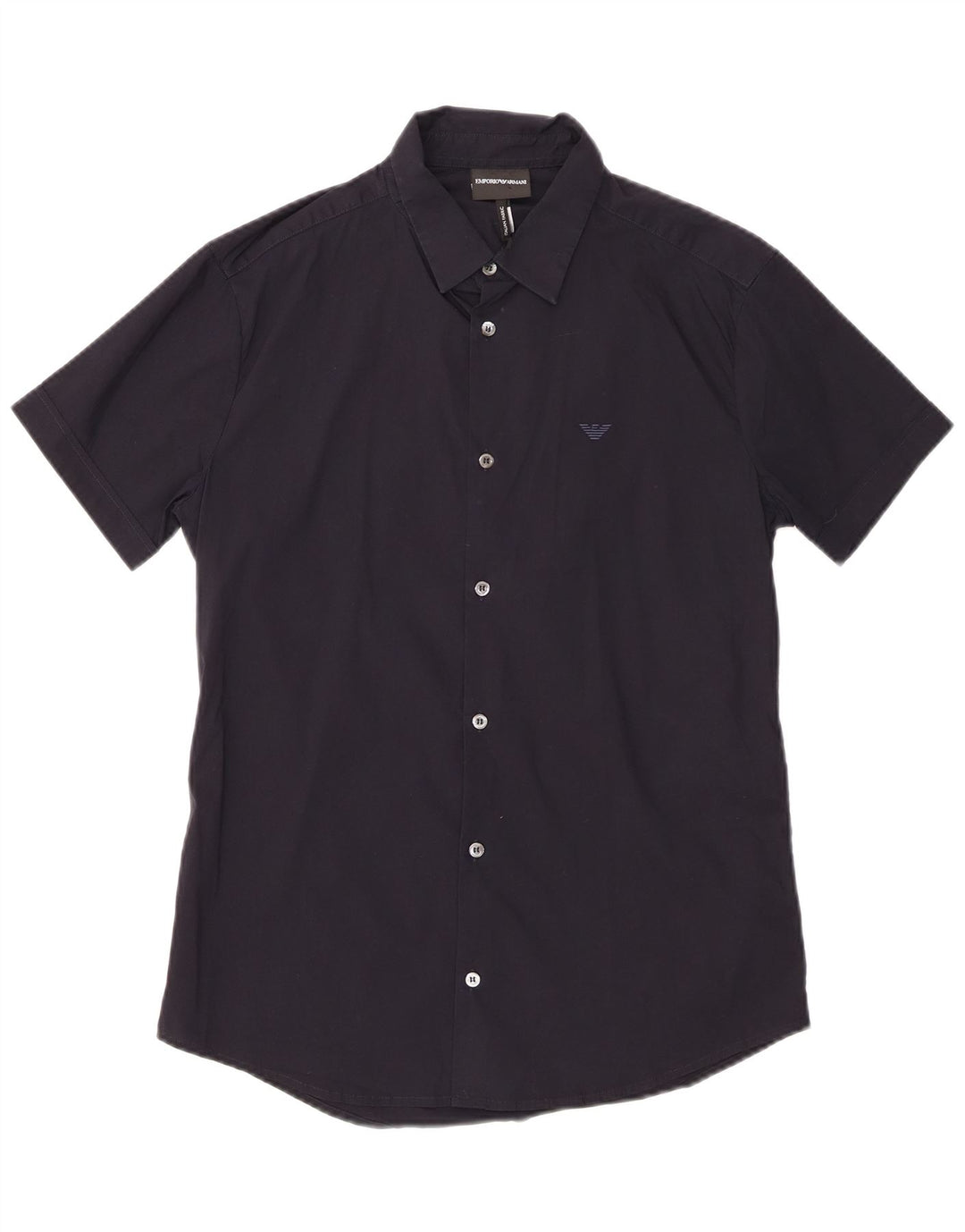 Chemise à manches courtes homme Emporio Armani coton bleu marine moyen