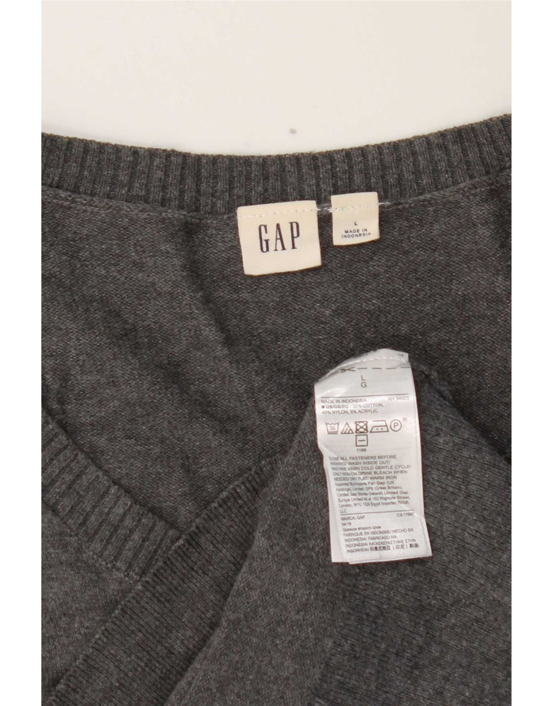 Gap Cardigan Femme Pull UK 14 Large Gris Coton