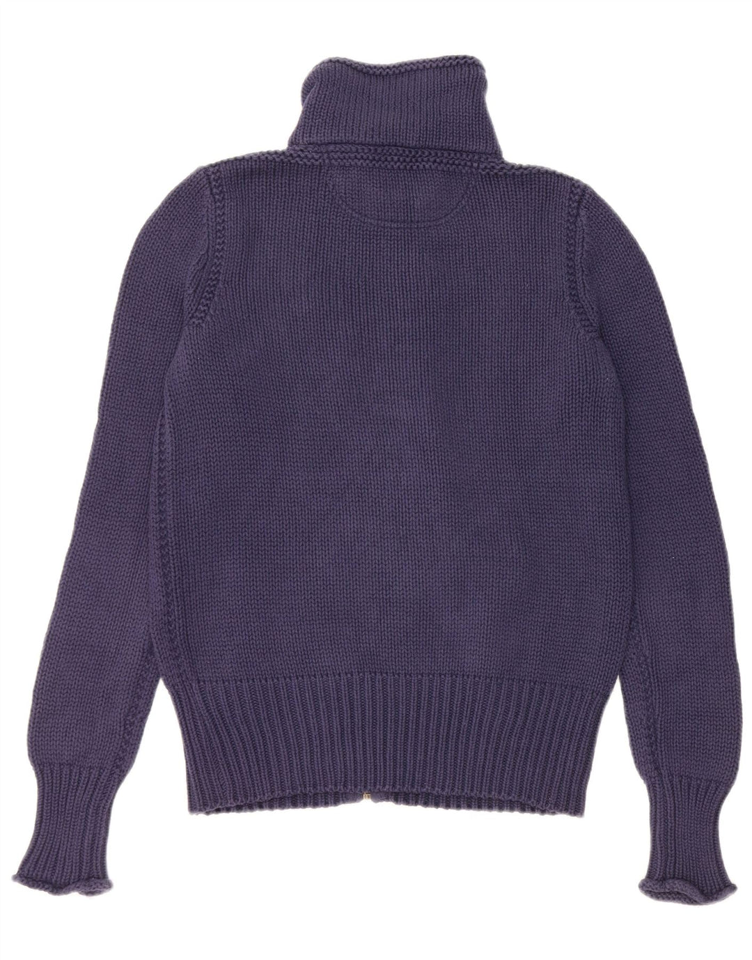 RALPH LAUREN Pull Cardigan Femme UK 14 Coton Bleu Marine Moyen