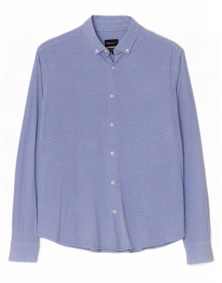 Massimo Dutti Chemise Homme Large Bleu Coton
