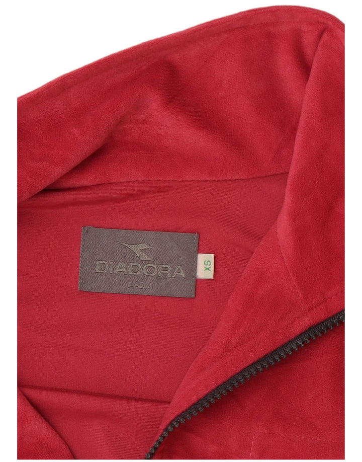 DIADORA Womens Oversized Fleece Jacket UK 6 XS Pink Polyester