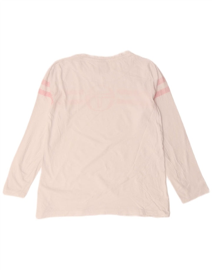 Sergio Tacchini Haut graphique à manches longues pour femme UK 14 Rayé blanc moyen