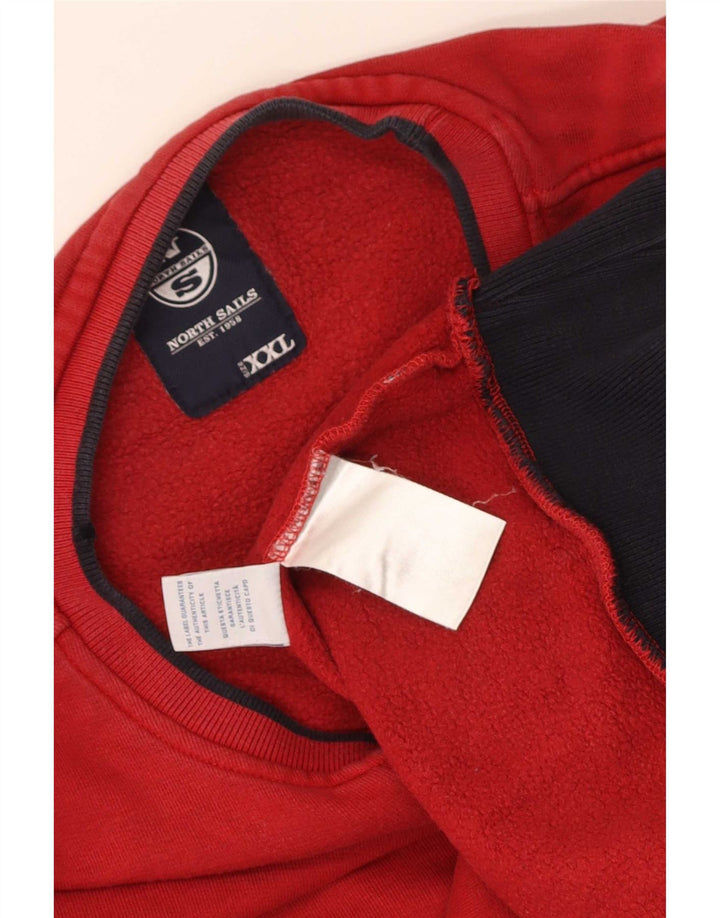 North Sails Sweat-shirt pour homme en coton rouge 2XL