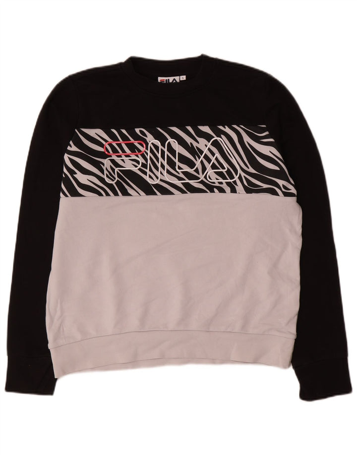 Fila Sweat-shirt graphique pour hommes, petit, en coton color block blanc
