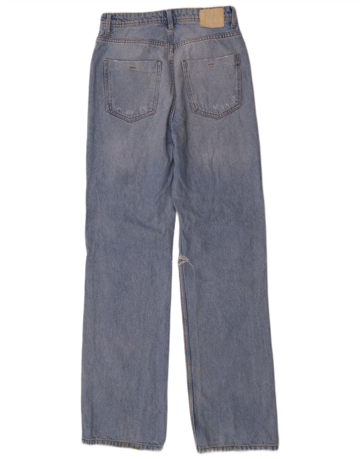 Zara Jean droit vieilli pour femme EU 38 Small W28 L34 Bleu