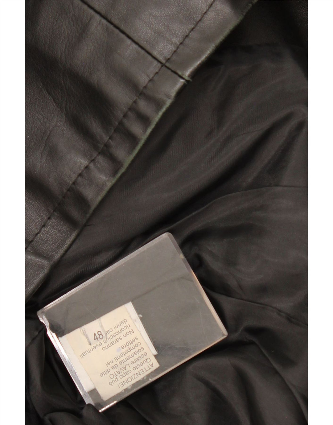 vintage Femme 3 Boutons Veste Blazer En Cuir IT 48 XL Cuir Noir