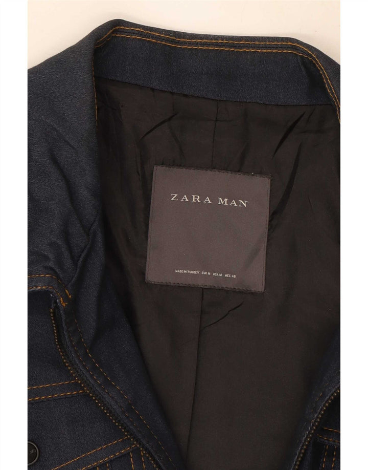 Zara Veste en jean pour homme UK 38 Coton bleu marine moyen