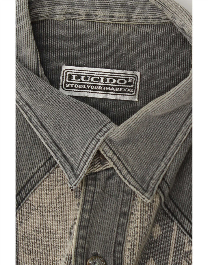 Chemise Homme Vintage Grande Rayée Grise