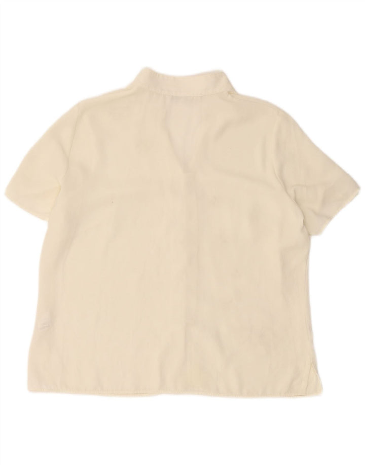 Marks & Spencer Chemisier pour femme UK 16 Large Blanc cassé Floral Polyester