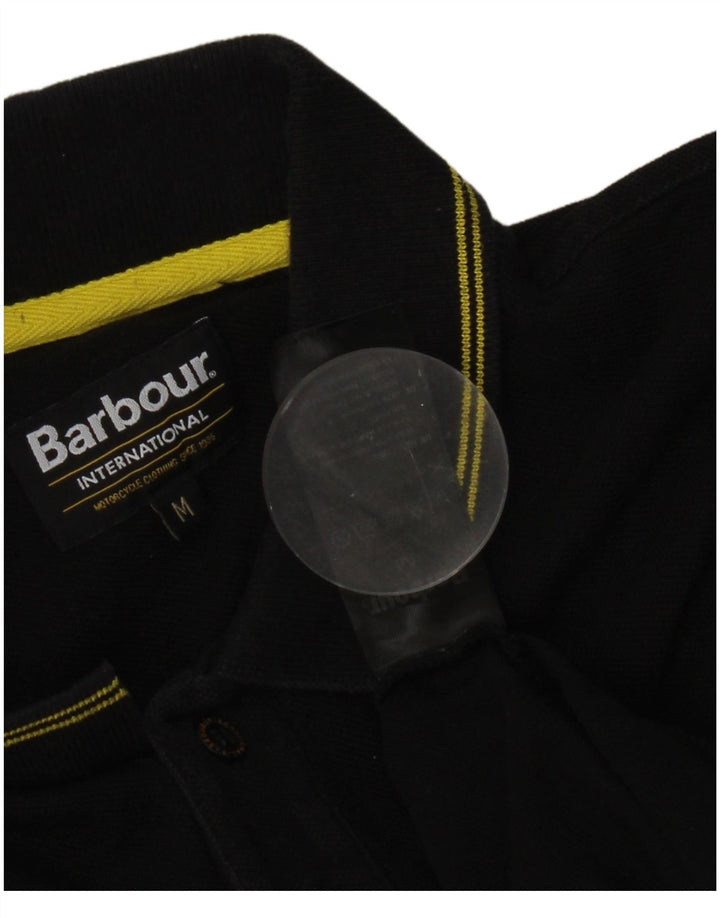 Barbour Polo Homme Coton Rayé Noir Moyen
