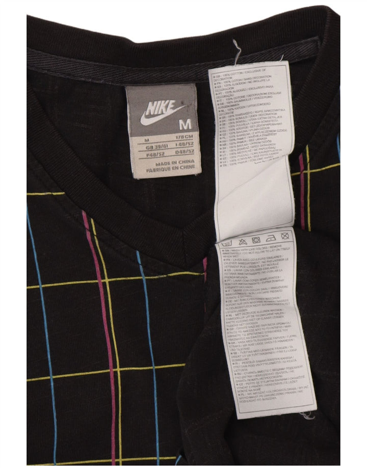 NIKE T-shirt pour homme UK 39/40 en coton à carreaux noir moyen