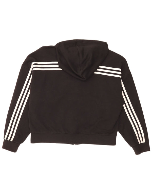 Adidas Pull à capuche zippé surdimensionné pour femme UK 12/14 Noir moyen