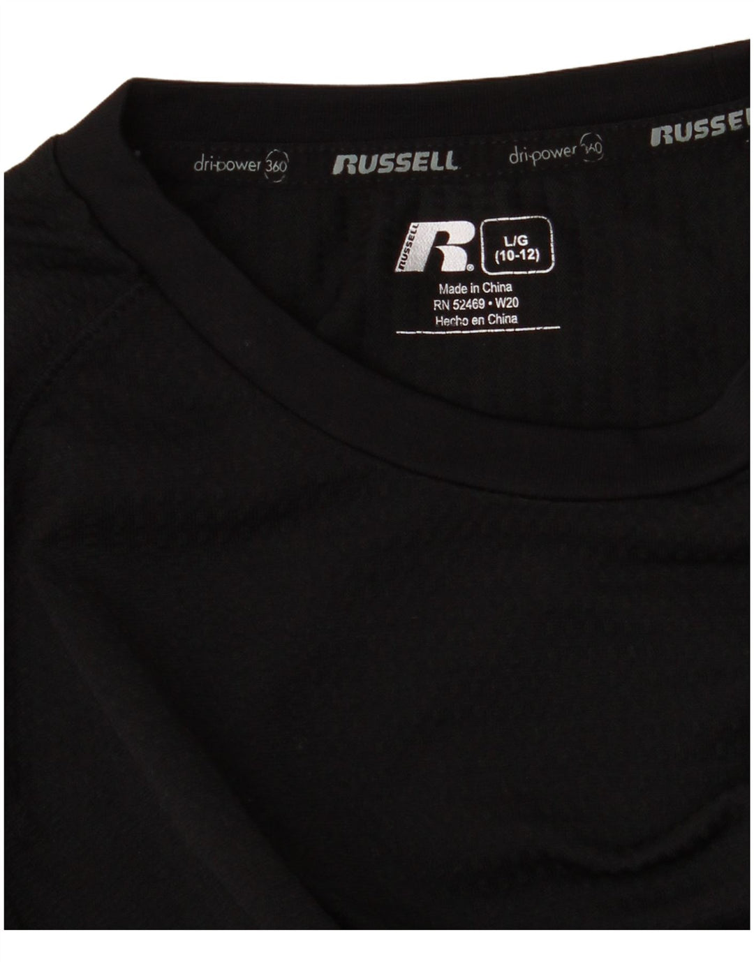 Russell Athletic Haut Dri-Power à manches longues pour garçon 10-11 ans Noir Taille L