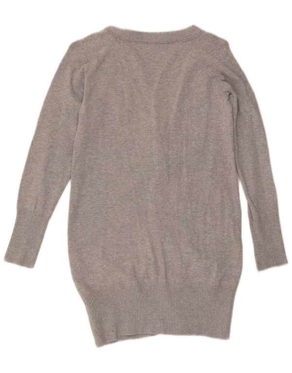 Zara Cardigan pour femme en coton moucheté gris moyen UK 12