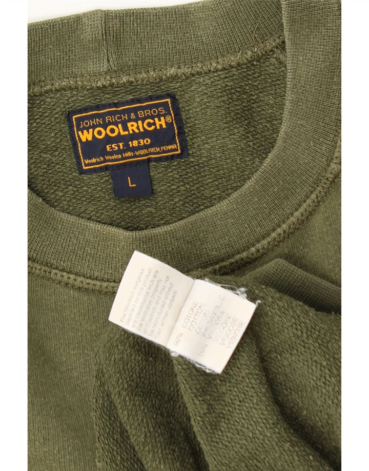 Woolrich Sweat-shirt graphique pour homme en coton vert Taille L