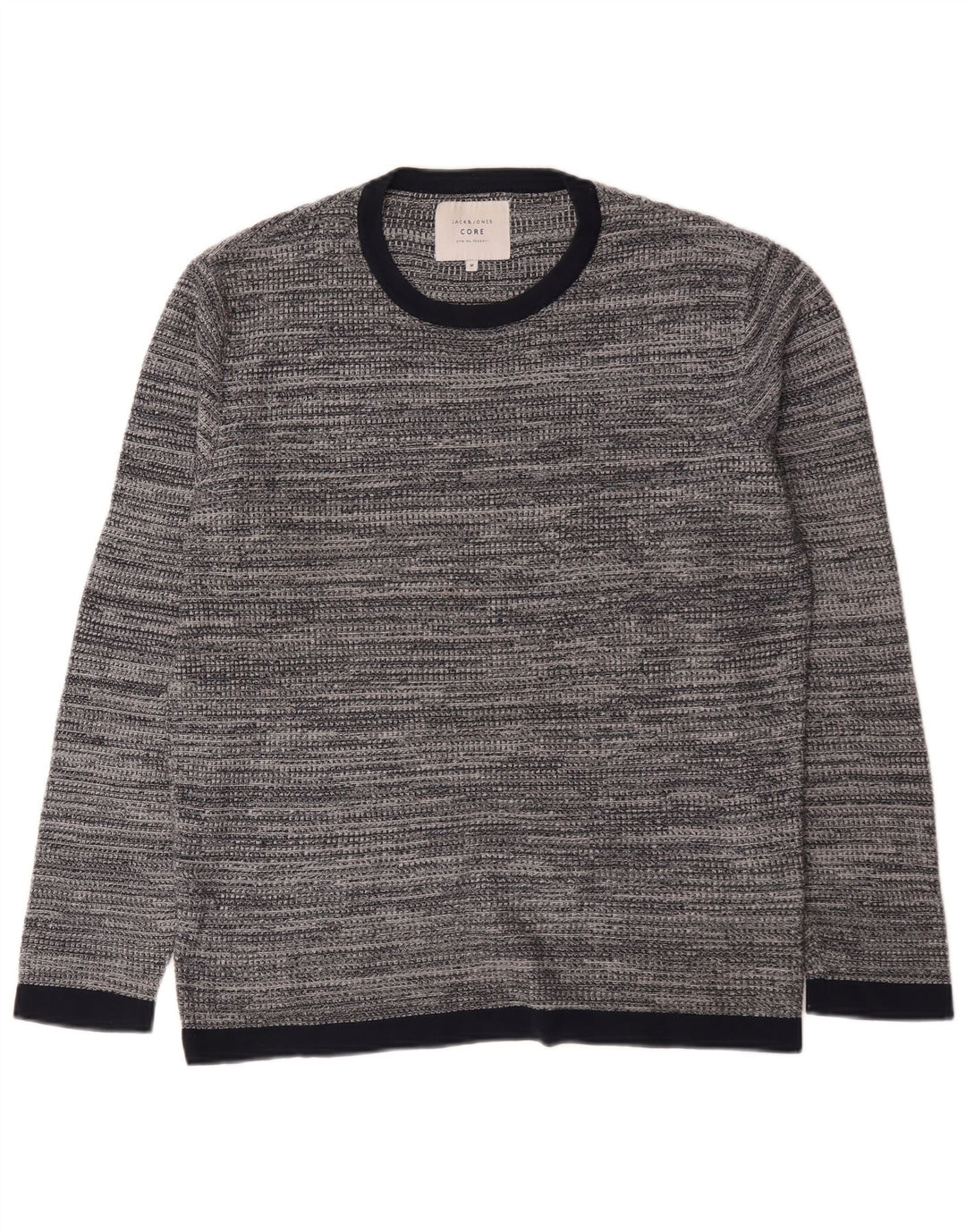 Jack & Jones Pull Col Rond Homme Gris Moyen Moucheté Coton