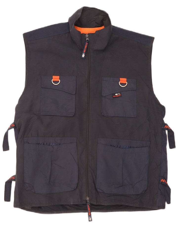 No Limits Gilet utilitaire pour hommes UK 40 Large Bleu Marine Polyester