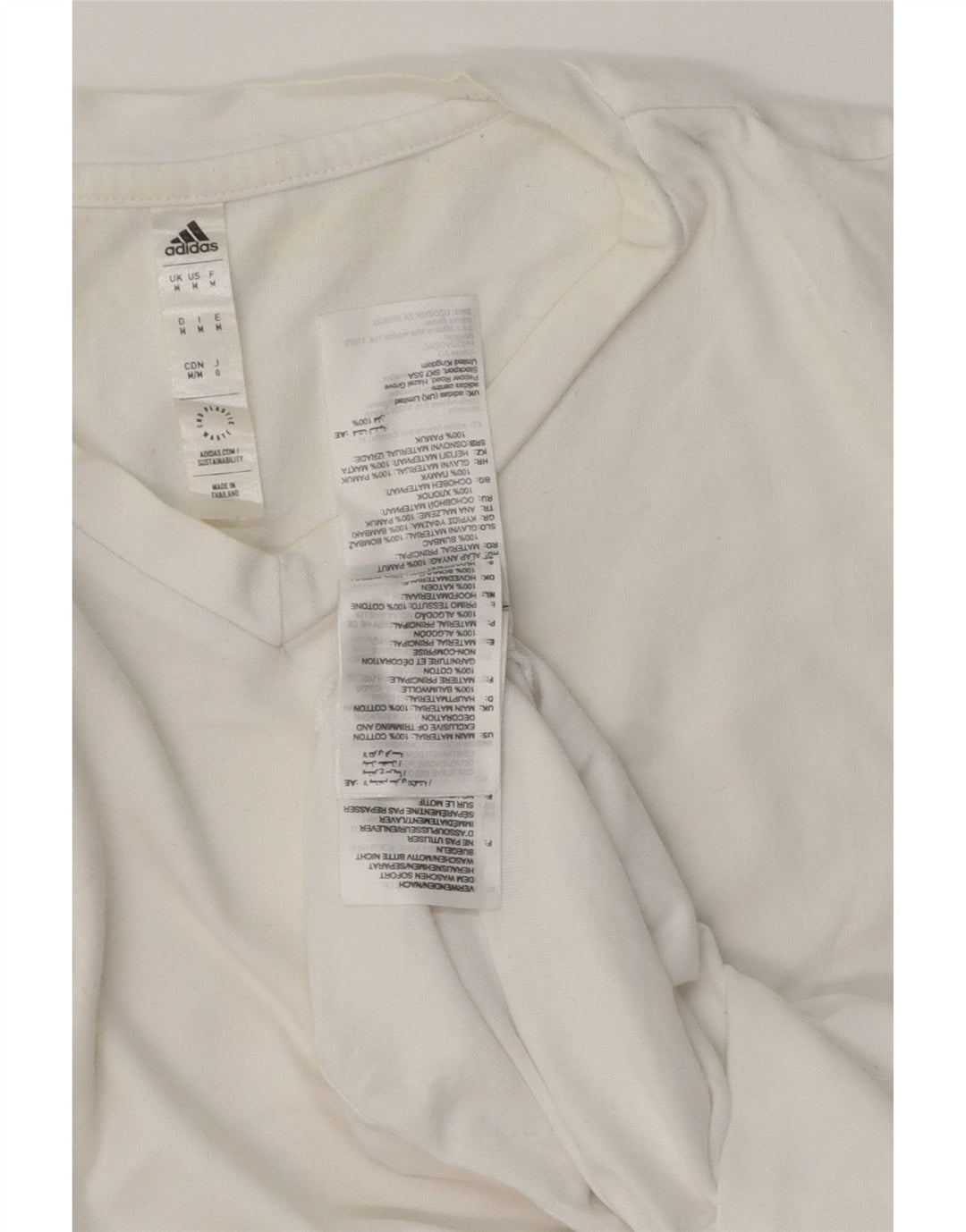 ADIDAS T-Shirt Homme Blanc Moyen Coton
