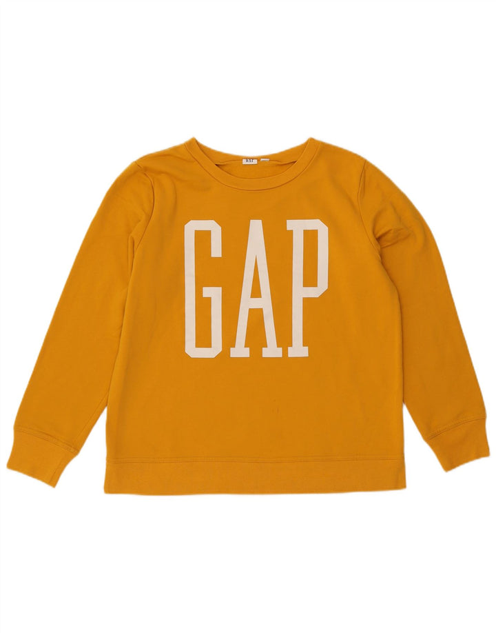GAP Sweat-shirt graphique surdimensionné pour femme UK 10 Petit coton jaune