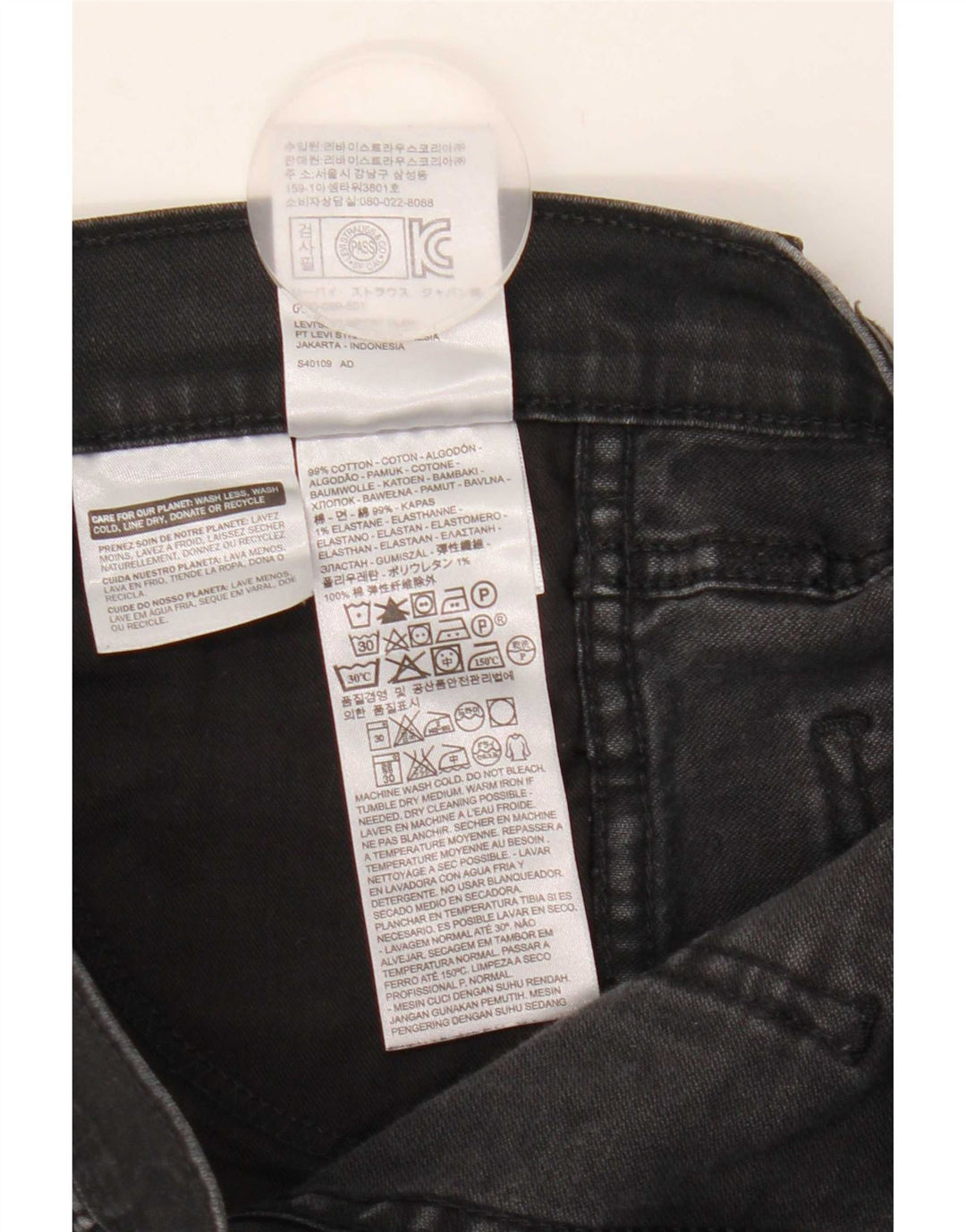 Levi's Jean Slim W30 L29 Femme Noir Coton