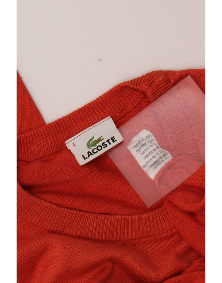 Lacoste Pull ras du cou pour homme Taille 4 Coton orange moyen