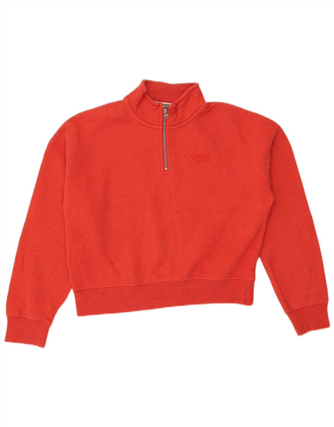 SUPERDRY Sweat-shirt court surdimensionné pour femme UK 12 Rouge moyen