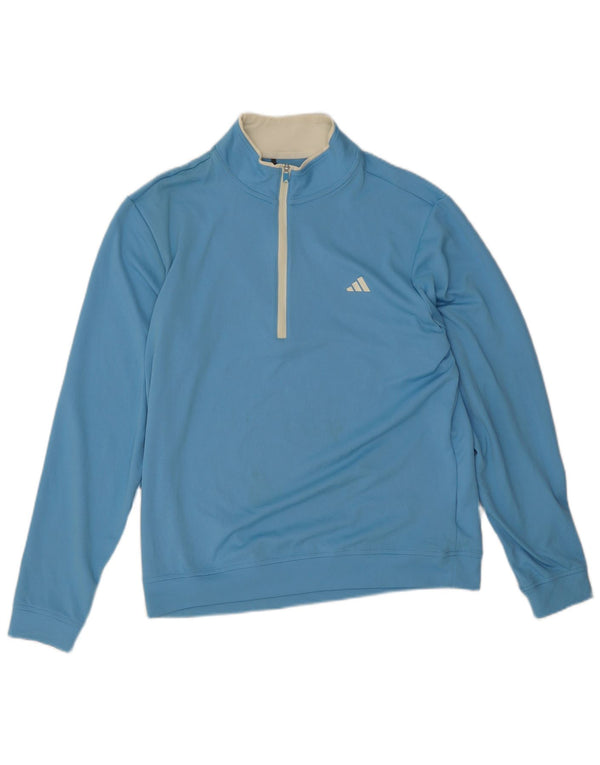 Adidas Haut de survêtement à col zippé pour homme Bleu moyen Polyester