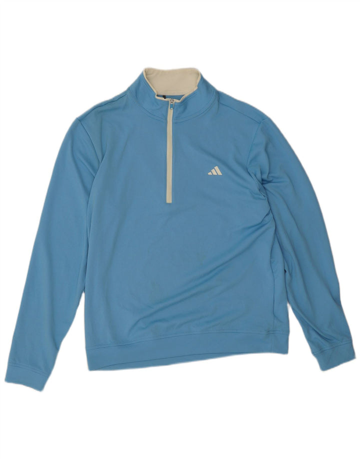 Adidas Haut de survêtement à col zippé pour homme Bleu moyen Polyester
