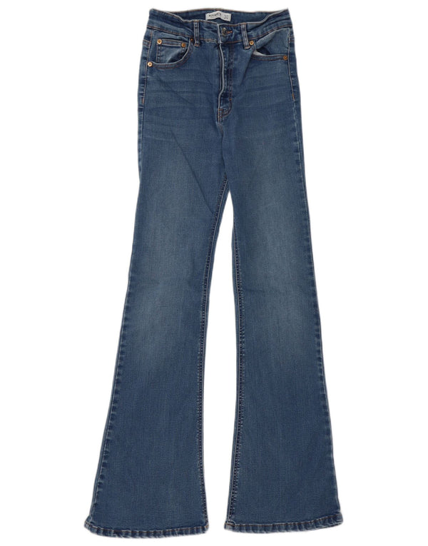 Pull & Bear Jean évasé pour femme EU 36 Small W26 L32 Bleu