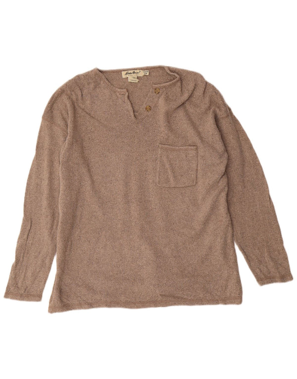 EDDIE BAUER Pull surdimensionné à col bateau pour femme UK 14 Marron moyen