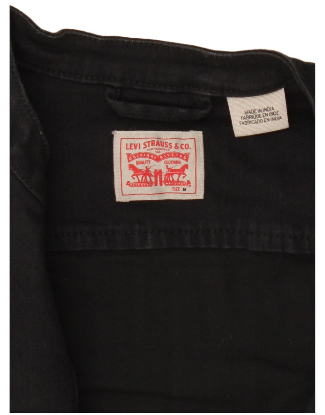 LEVI'S Womens Denim Jacket UK 14 Medium Black Cotton