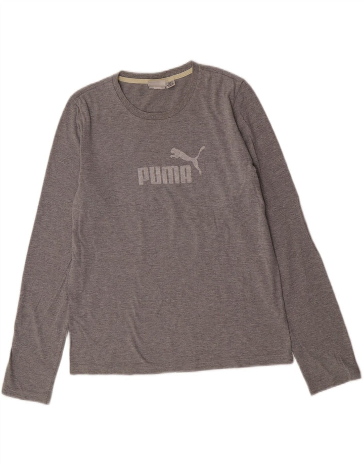 Puma Haut graphique à manches longues pour femme UK 14 Large Gris