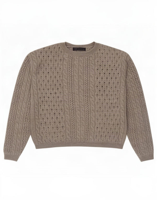 Marks & Spencer Pull court à col rond pour femme UK 8 Petit Gris