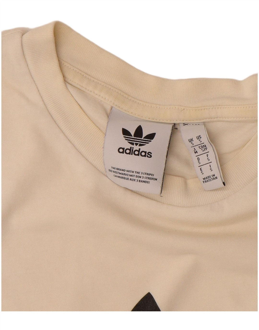 ADIDAS T-shirt graphique pour hommes, petit, en coton blanc cassé