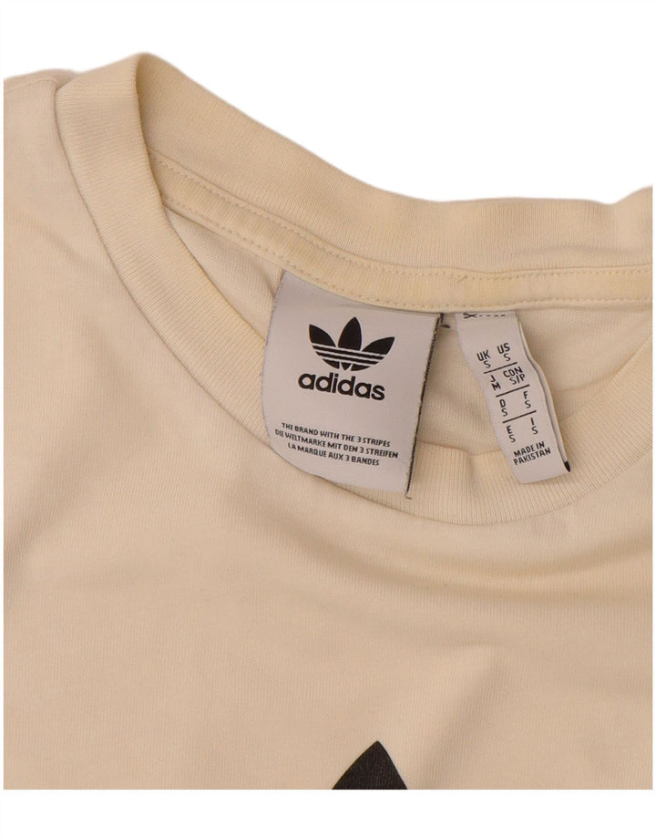 ADIDAS T-shirt graphique pour hommes, petit, en coton blanc cassé