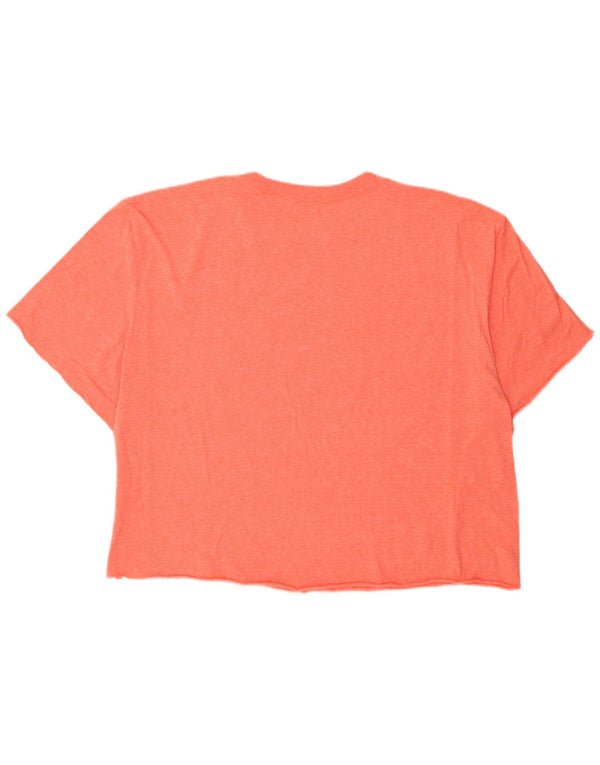 CHAMPION T-shirt court graphique pour femme UK 20 2XL Orange moucheté