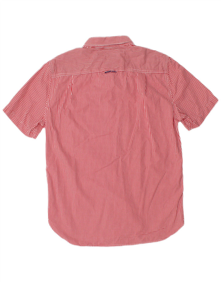 SUPERDRY Chemise à Manches Courtes Homme Grand Rouge Vichy Coton
