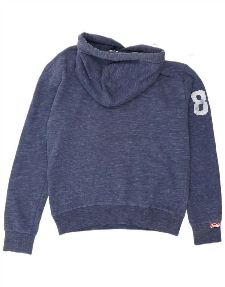 Superdry Pull à capuche graphique en coton moucheté bleu marine moyen