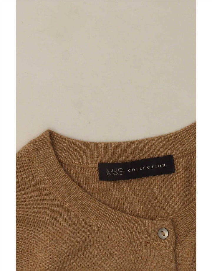 Marks & Spencer Pull Cardigan pour Femme UK 14 Beige Moyen
