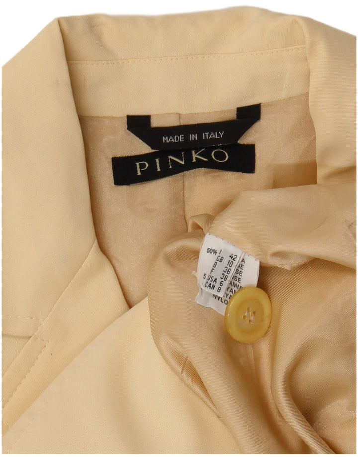 Pinko Veste Blazer 4 Boutons Femme UK 10 Petite Viscose Beige