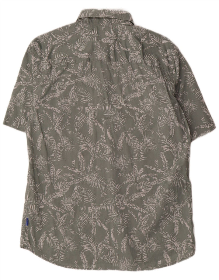 Jack & Jones Chemise à Manches Courtes Homme Vert Moyen Floral Coton