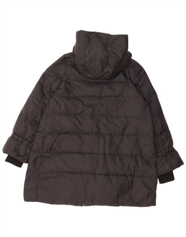 Zara Manteau rembourré à capuche pour femme UK 44 Medium Noir Polyamide