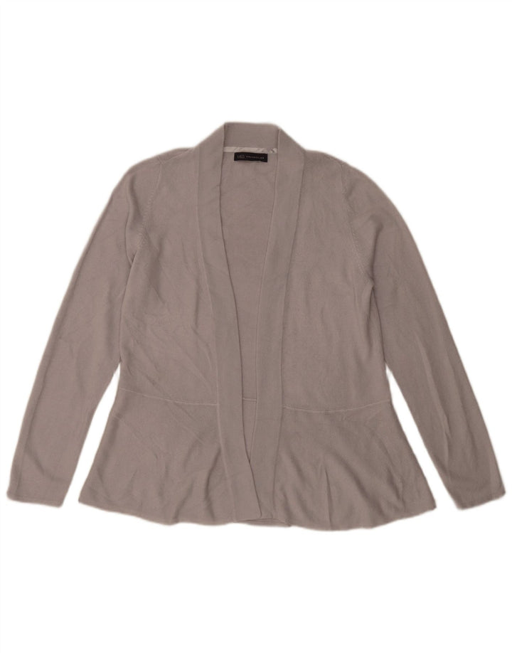 Marks & Spencer Pull Cardigan Ouvert pour Femme UK 10 Petit Acrylique Gris
