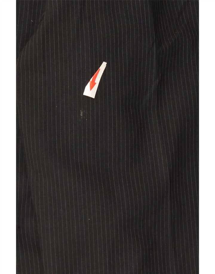 Marks & Spencer Pantalon de costume pour homme W36 L33 Noir à fines rayures Polyester