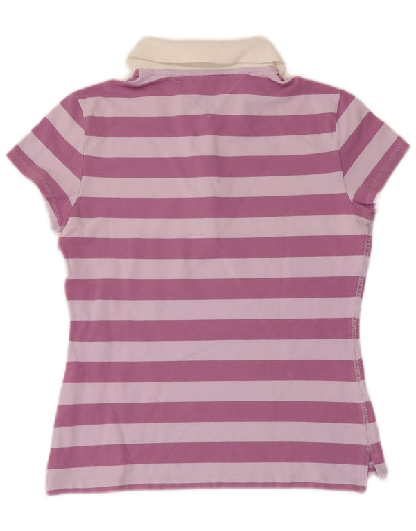 Tommy Hilfiger Polo de rugby pour femme UK 14 Large Violet rayé