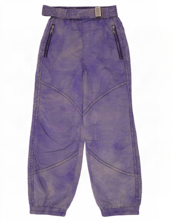 Maier Pantalon de ski taille haute pour femme UK 16 Large Violet Tie Dye Polyamide