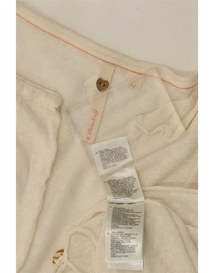 Cardigan White Stuff pour femme UK 12 Medium Off Lin