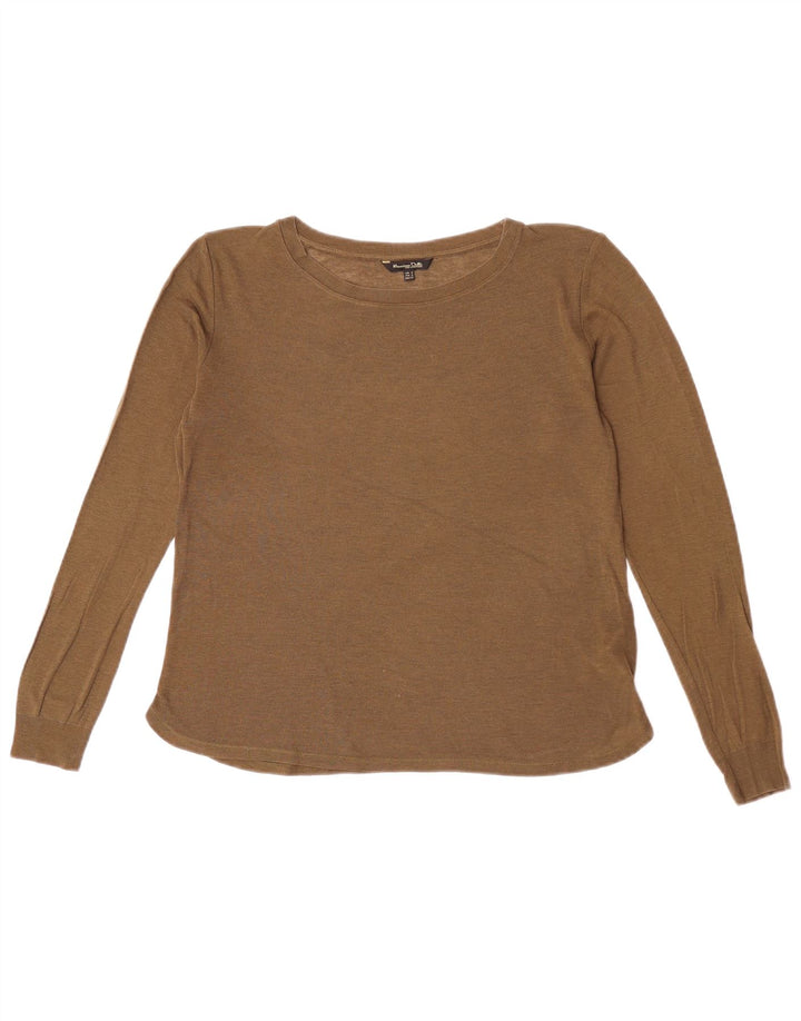 Massimo Dutti Pull col bateau pour femme UK 14 Kaki Lyocell moyen