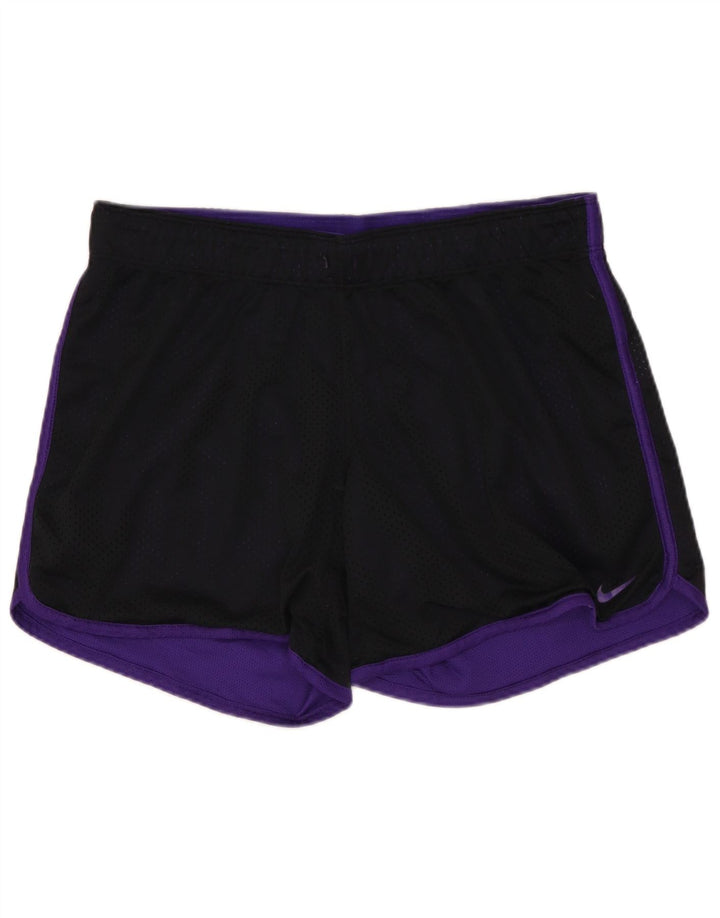 NIKE Short de sport Dri Fit pour femme UK 12 Polyester noir moyen