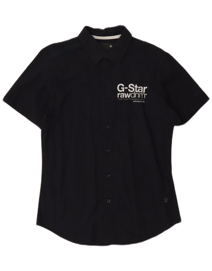 G-Star Chemise à manches courtes homme bleu marine moyen coton